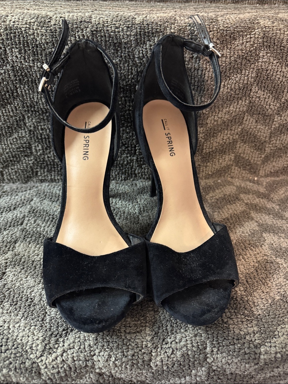 Call It Spring Black Ankle Strap High Heels